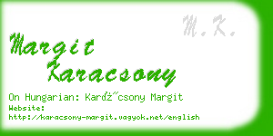 margit karacsony business card
